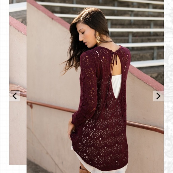 Grace and Lace Pointelle Sweater - Picture 2 of 5